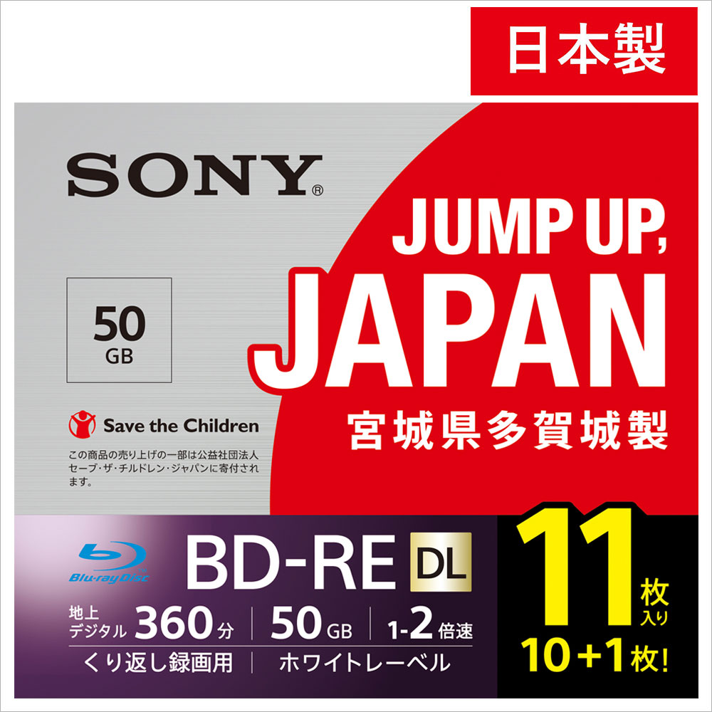 ソニー SONY 録画用BD-RE 11BNE3VZPS2 100GB 1枚 2倍速 10枚 XL