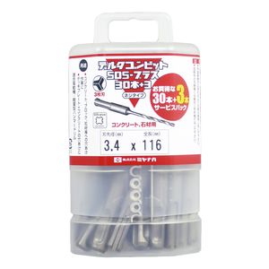 ミヤナガ デルタゴンビット ネジタイプ 3.4×116mm(33本) DLSDS34JP33|Joshin web 家電とPCの大型専門店