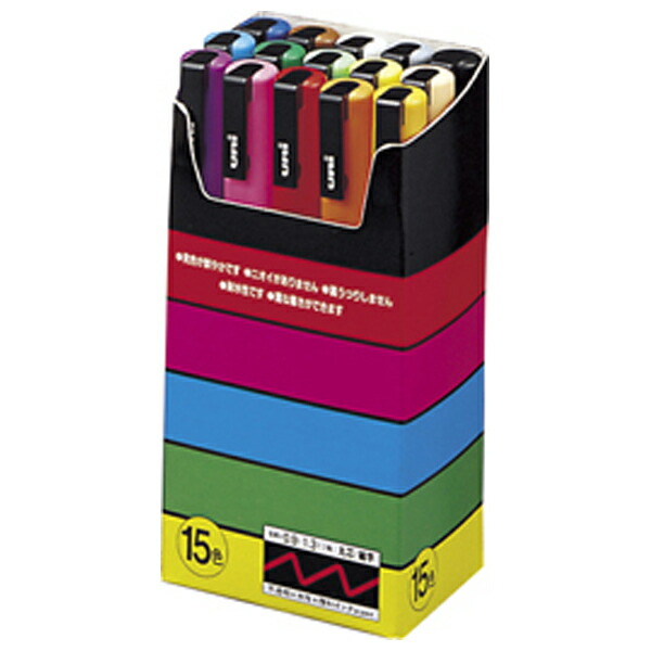 楽天市場】三菱鉛筆 ポスカ 太字角芯 15色セット POSCA PC8K15C