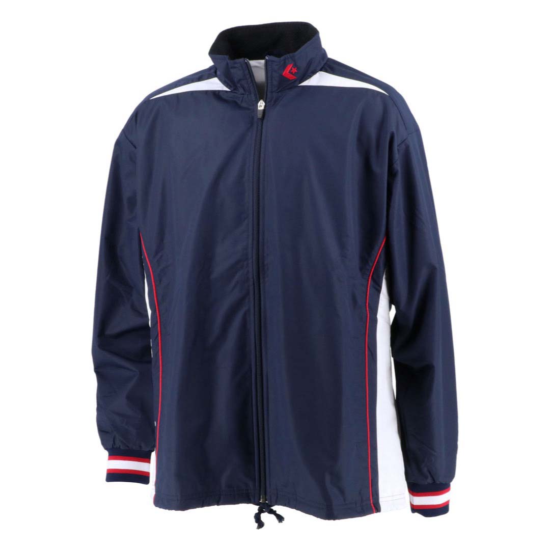 コンバース 男女兼用 ウォームアップジャケット（裾ボックスタイプ）（ネイビー×ホワイト・サイズ：M） CON-CB182500S-2911-M CONVERSE