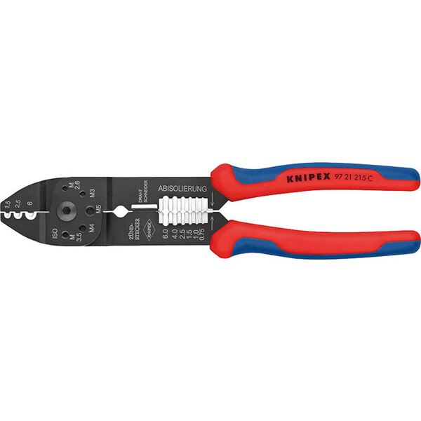 クニペックス クリンピングプライヤー(圧着プライヤー) 215mm 97 21 215 C KNIPEX KNIPEX 圧着ペンチ