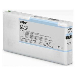 エプソン ［純正］インクカートリッジ（ライトシアン/200ml） EPSON SC12LC20