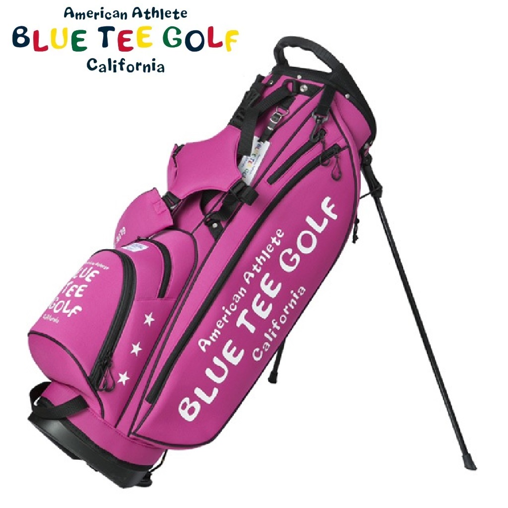 ブルーティーゴルフ ストレッチスタンドキャディーバッグ（ピンク・9型・46インチ対応） CB-003-PK BLUE TEE GOLF BTG-CB-003｜Joshin web 家電とPCの大型専門店