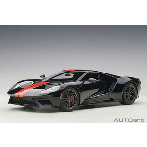 オート美術 1/18 ジェラルド・r・フォード GT 2017 （黒いこと/オレンジ色・縞模様）【72945】 ミニカー