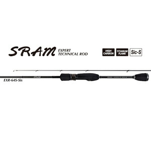 TICT SRAM アジングロッド 6.4フィート カーボンソリッド 2天下太平 EXR-64S-Sis ティクト SRAM(ゲットー) オールチタンひな形 SiC輪っか