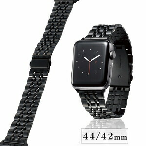 エレコム アップルウォッチ バンド Apple Watch Ultra 2 / Ultra / SE ( 第2/1世代 ) / Series 9 / 8 / 7 / 6 / 5 / 4 / 3 / 2 / 1 [ 49mm 45mm 44mm 42mm ] ステンレス ベルト 7連 ブラック AW-44BDSS7BK