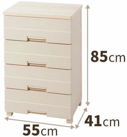 天馬 フィッツプラスイージー　幅55cm　4段（カプチーノ）110007713 FE5504カプチ-ノ テンマ Fits 最大外寸(約)：幅55&times;奥行41&times;高さ85cm チェスト・タンス 完成品 [FE5504カプチノ]｜Joshin web 家電とPCの大型専門店