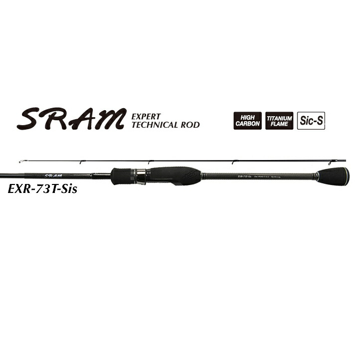TICT SRAM アジングロッド 7.3フィート チューブラー 2天下太平 EXR-73T-Sis ティクト SRAM(ゲットー) オールチタンひな形 SiC輪っか
