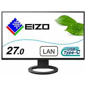 EIZO｜エイゾー 液晶ディスプレイ(27型/IPS/WQHD 2560×1440/60Hz/5ms/HDMI/DP/USB Type-C/VESA/5年保証)(ブラック) FlexScan EV2795-BK 55,078円