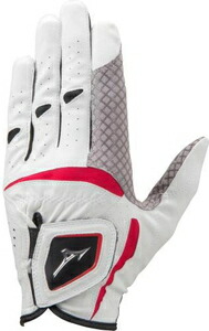5MJMS0510121 ミズノ メンズ・ゴルフグローブ 左手用(ホワイト×レッド・サイズ:21cm) mizuno ダブルグリップ ショート