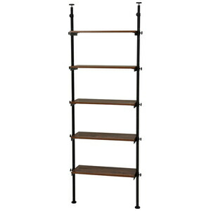 HAGIHARA(萩原) 突っ張り5段ラック(ブラウン・幅70×奥行24×高さ187～264cm) KTR-3155BR  [KTR3155BR]