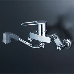 KVK 壁付き2穴 シングル混合栓(キッチン用) MSK110KERJFT 【水栓】KVK [MSK110KERJFT]｜Joshin web 家電とPCの大型専門店