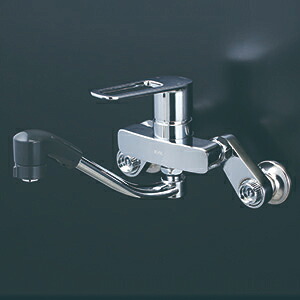 KVK 壁付き2穴 シングル混合栓(キッチン用) MSK110KERFKT 【水栓】KVK [MSK110KERFKT]