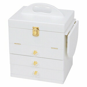 HAGIHARA(萩原) コスメボックス(ホワイト・幅26×奥行19×高さ31cm) MUD-6835WH [MUD6835WH]