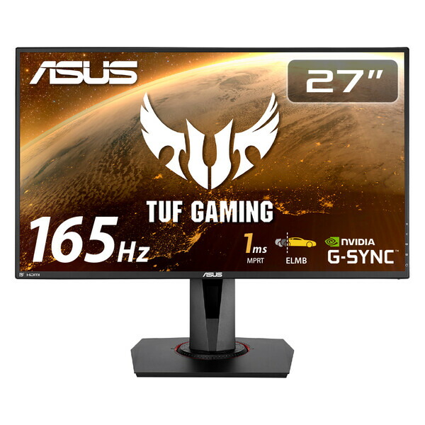 ASUS｜エイスース ゲーミング液晶見せびらかす(27型/IPS/FullHD 1920×1080/165サイクル/1ms/HDMI1.4/DP1.2/VESA/3年引き受ける)(黒いこと) TUF Gaming VG279QR