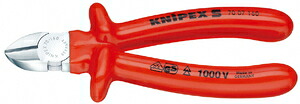 クニペックス 絶縁斜ニッパー 1000V 160mm 70 07 160 KNIPEX