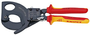 クニペックス 絶縁ケーブルカッター 1000V (ラチェット式) 280mm 95 36 280 KNIPEX｜Joshin web 家電とPCの大型専門店