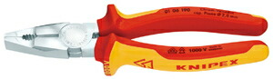 クニペックス 絶縁ペンチ 1000V 190mm 01 06 190 KNIPEX
