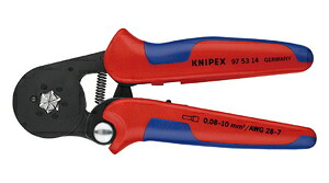 クニペックス ワイヤーエンドスリーブ圧着ペンチ 180mm (台紙付き) 97 53 14 KNIPEX