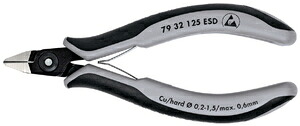 クニペックス エレクトロニクスニッパー 125mm 静電気防止 79 32 125 ESD KNIPEX｜Joshin web 家電とPCの大型専門店