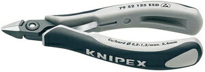 クニペックス エレクトロニクスニッパー 125mm 静電気防止 79 52 125 ESD KNIPEX