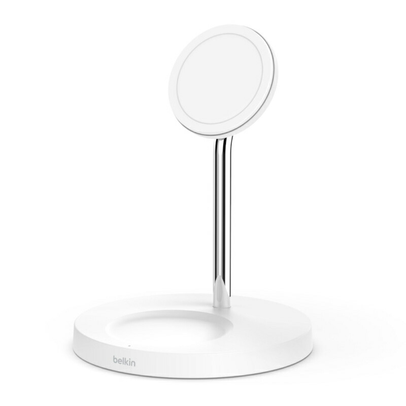 BELKIN BOOST↑CHARGE PRO MagSafe相応う 2-インチ-1磁気無線電話申し受ける照明ランプ（白いこと） WIZ010DQWH