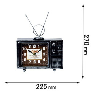 アンファンス 置き時計　ヴィンテージモチーフクロック television テレビジョン（ブラック） EN FANCE EF-CL11BK [EFCL11BK]【返品種別A】