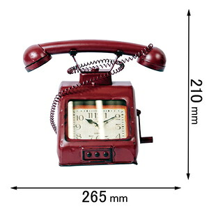 アンファンス 置き時計　ヴィンテージモチーフクロック telephone テレフォン（レッド） EN FANCE EF-CL12RD [EFCL12RD]【返品種別A】