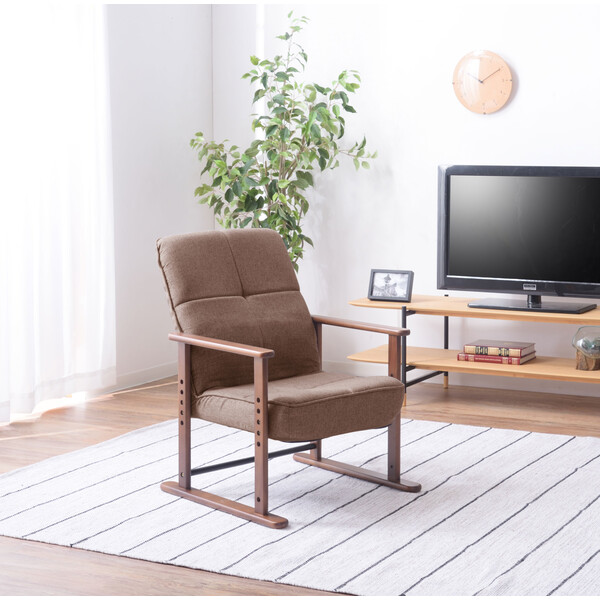 東谷 高座椅子(幅56×奥行56.5～74.5×高さ67.5～85cm・ブラウン)Sサイズ LSS-34BR リクライニングチェア [LSS34BR]