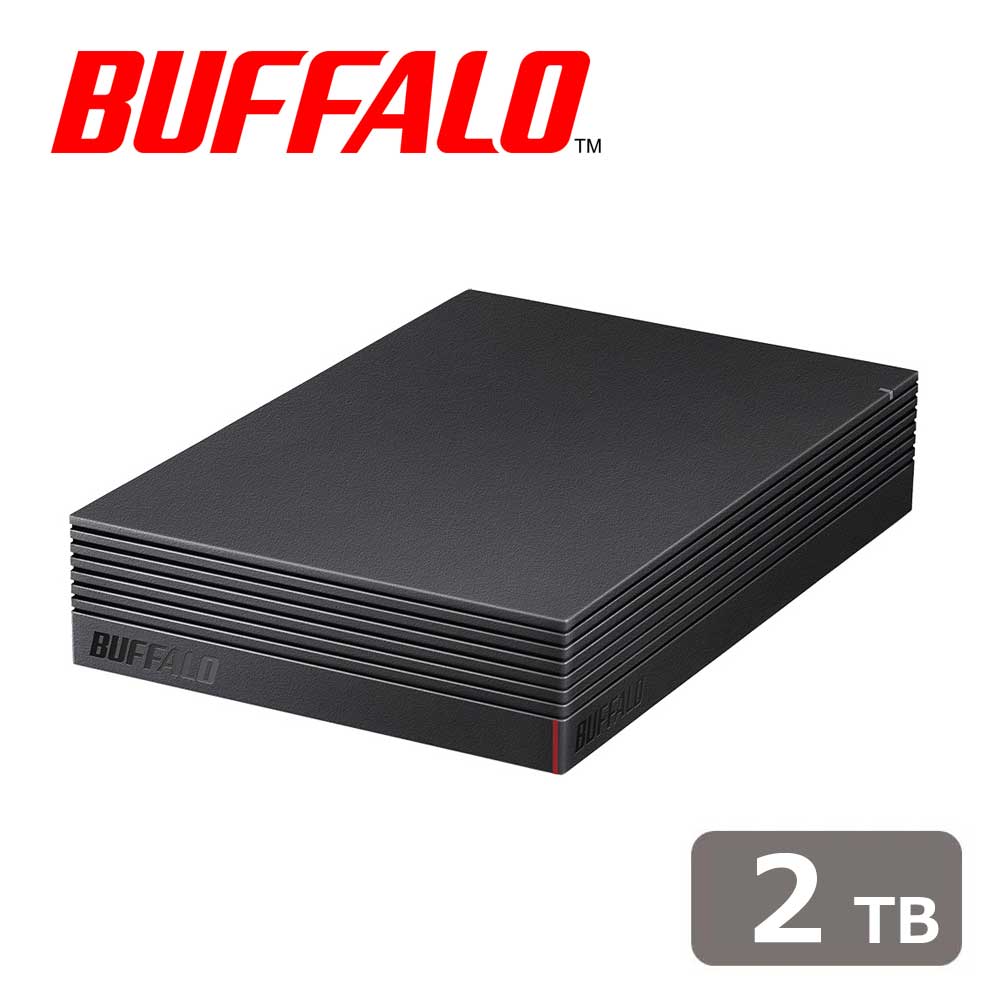 バッファロー｜BUFFALO USB 3.2(Gen1)対応 パソコン＆テレビ録画用 外付けハードディスク 2TB HD-EDS2U3-BE