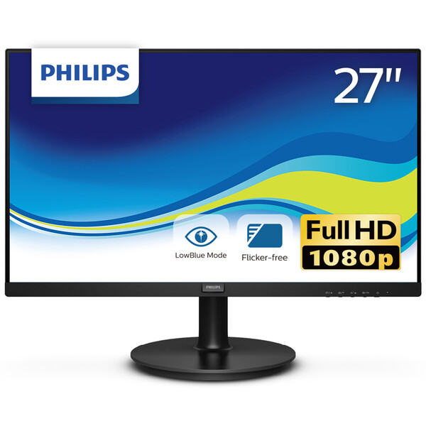 Philips｜フィリップス 液晶見せびらかす(27型/VA/FullHD 1920×1080/75サイクル/4ms/HDMI1.4/D-Sub/VESA/5年引きうける)(黒いこと)  271V8L/11