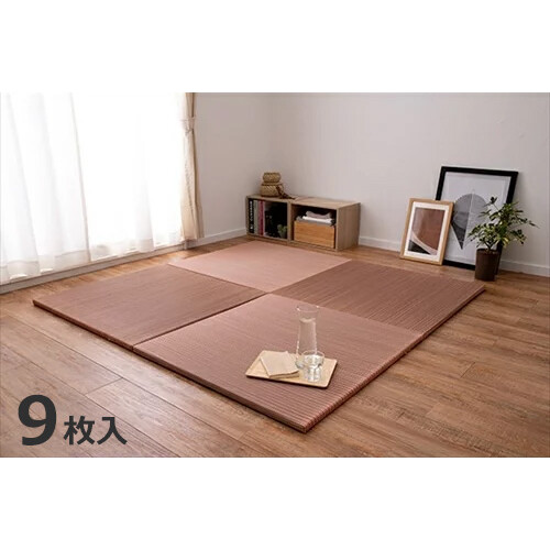 HAGIHARA(萩原) カラーの選べる軽量置き畳　綾川　同色9枚セット（幅82×奥行82×厚み2.5cm・レッド） アヤカワ8282RE9P [アヤカワ8282RE9P]