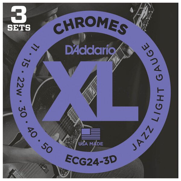 ダダリオ エレキギター弦（Jazz Light） ECG24-3D D'Addario　XL CHROMES