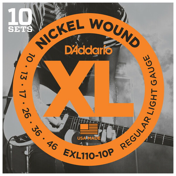 EXL110-10P ダダリオ エレキギター弦 EXL110×10Pセット(Regular Light) D'Addario XL NICKEL