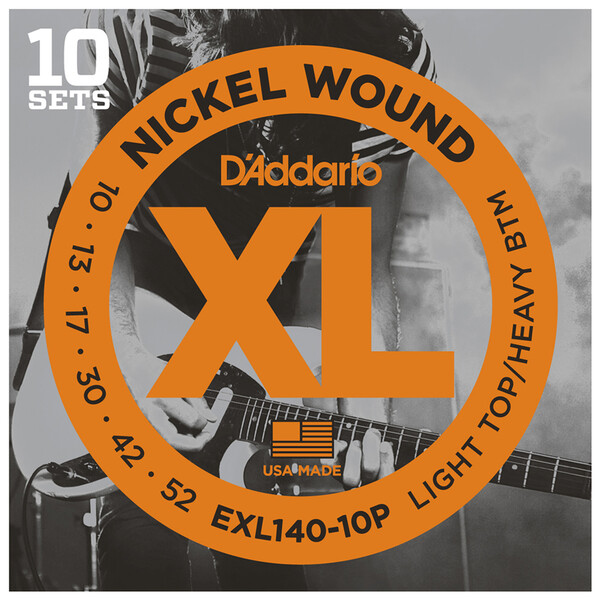 ダダリオ エレキギター弦　EXL140×10Pセット（Light Top/Heavy Bottom） EXL140-10P D'Addario　XL NICKEL