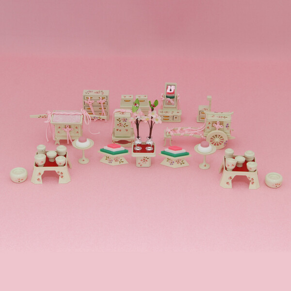 京都 リュウコドウ 15号P桜花8品御先棒仕掛ける 象牙色 026-0292 おひなさま 雛人形 ひな人形 [0260292オヒナサマ]