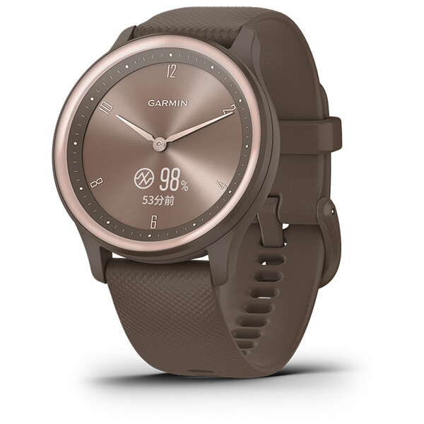 ガーミン vivomove Sport Peach Gold / Cocoa スマートウォッチ 010-02566-42 [0100256642]【返品種別A】｜Joshin web 家電とPCの大型専門店