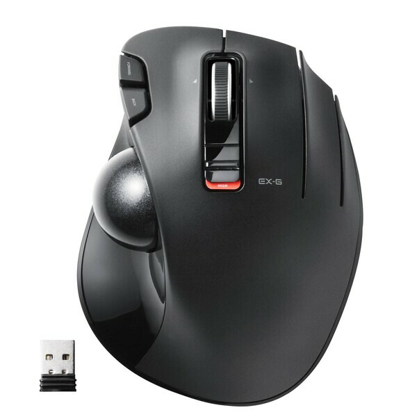 エレコム ワイヤレストラックボールマウス 親指 6ボタン チルト機能 高性能（ブラック） M-XT3DRBK