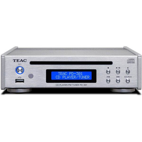 ティアック 広広としたFMラジオ受信機積み上げるCD電気蓄音機（しろがね色） PD-301-X/S TEAC