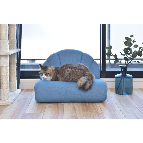 東谷 愛玩動物 長椅子(青み・幅59×奥ぶかさ50×高さ40糎) PET-65  [PET65アズマヤ]