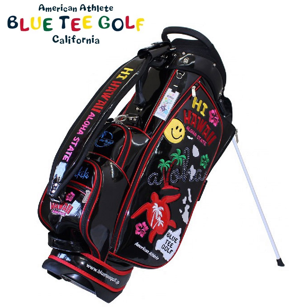 ブルーティーゴルフ HI-Hawaii スタンドキャディバッグ（ブラック・9型・46インチクラブ対応） CB021-BK BLUE TEE GOLF　CB-021｜Joshin web 家電とPCの大型専門店
