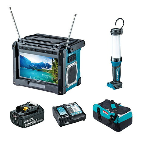 マキタ 防災用コンボキット (充電式ラジオ付テレビTV100・充電式LEDワークライトML807・6.0AhバッテリBL1860B) CK1012 makita makita|Joshin web 家電とPCの大型専門店