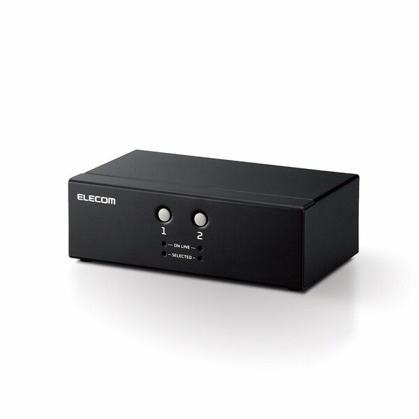 エレコム KVMスイッチ パソコン2台 切替器 バスパワー駆動 ディスプレイエミュレーション機能 KVM-NVXSN2