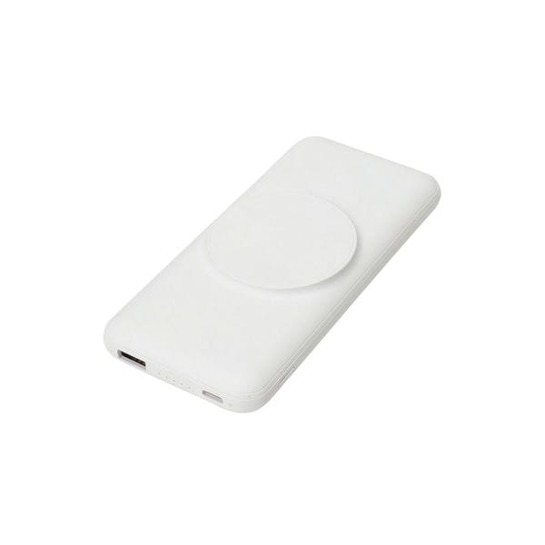 QTJ（クオリティトラストジャパン） ワイヤレス充電マグネット式モバイルバッテリー+Type-Cケーブル 50cm USB-A×1ポート 10000mAh(ホワイト) QXW-0501WH
