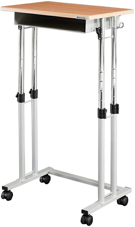 バウヒュッテ スクールスタンディングデスク（ウッド・幅63.9×奥行40cm） BHD-600H-NA Bauhutte　昇降式　木目 [BHD600HNA]