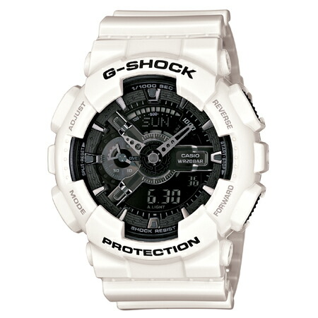 カシオ 【国内置き目品】G-SHOCK（ジーショック） White and Black Series 石英 メンズ印字機 GA-110GW-7AJF [GA110GW7AJF]【返品カテゴリー化A】