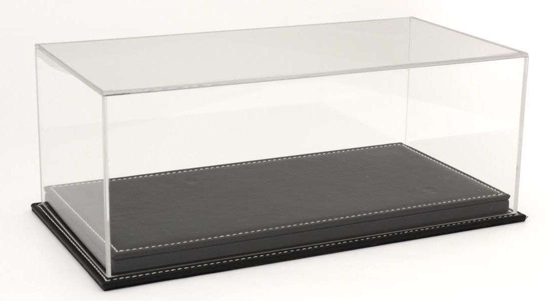 ATLANTIC CASE 【再生産】1/18 Mulhouse Raised レザーベース（厚/ブラック）＆アクリルケース【ATL10073】 ディスプレイケース
