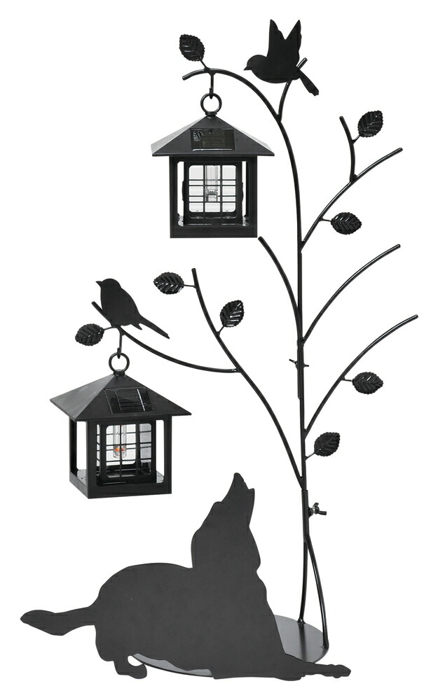 セトクラフト HOME FURNISHING シルエットソーラーライト Tree＆Dog 灯 127-089361 setocraft [127089361]