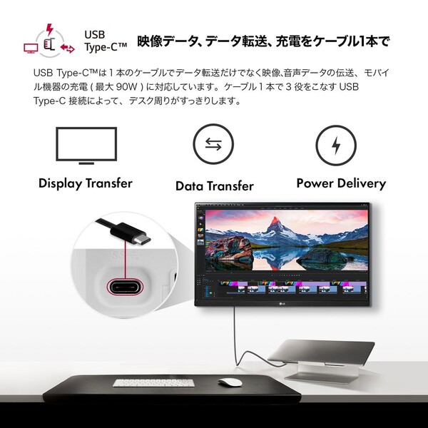 LG [34型 21:9 3440×1440 曲面型 ウルトラワイドモニター HDR USB Type