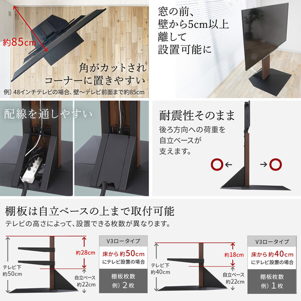 WLBS96119 ナカムラ WALLテレビスタンド（V3ハイタイプ）専用 コーナー